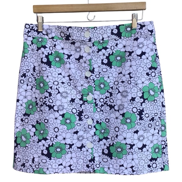 Talbots Floral Button Up Skirt Size 12P - Picture 1 of 5